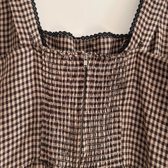 Reformation Black and Brown Checkered Midi Dress - Picture 7 of 9